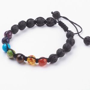 Chakra Bracelet w/Gemstones & Lava Rocks